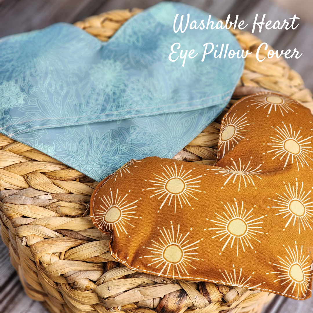 Eye Pillow & Heart Shaped Eye Pillow Washable Cover - All 100% Cotton fabric